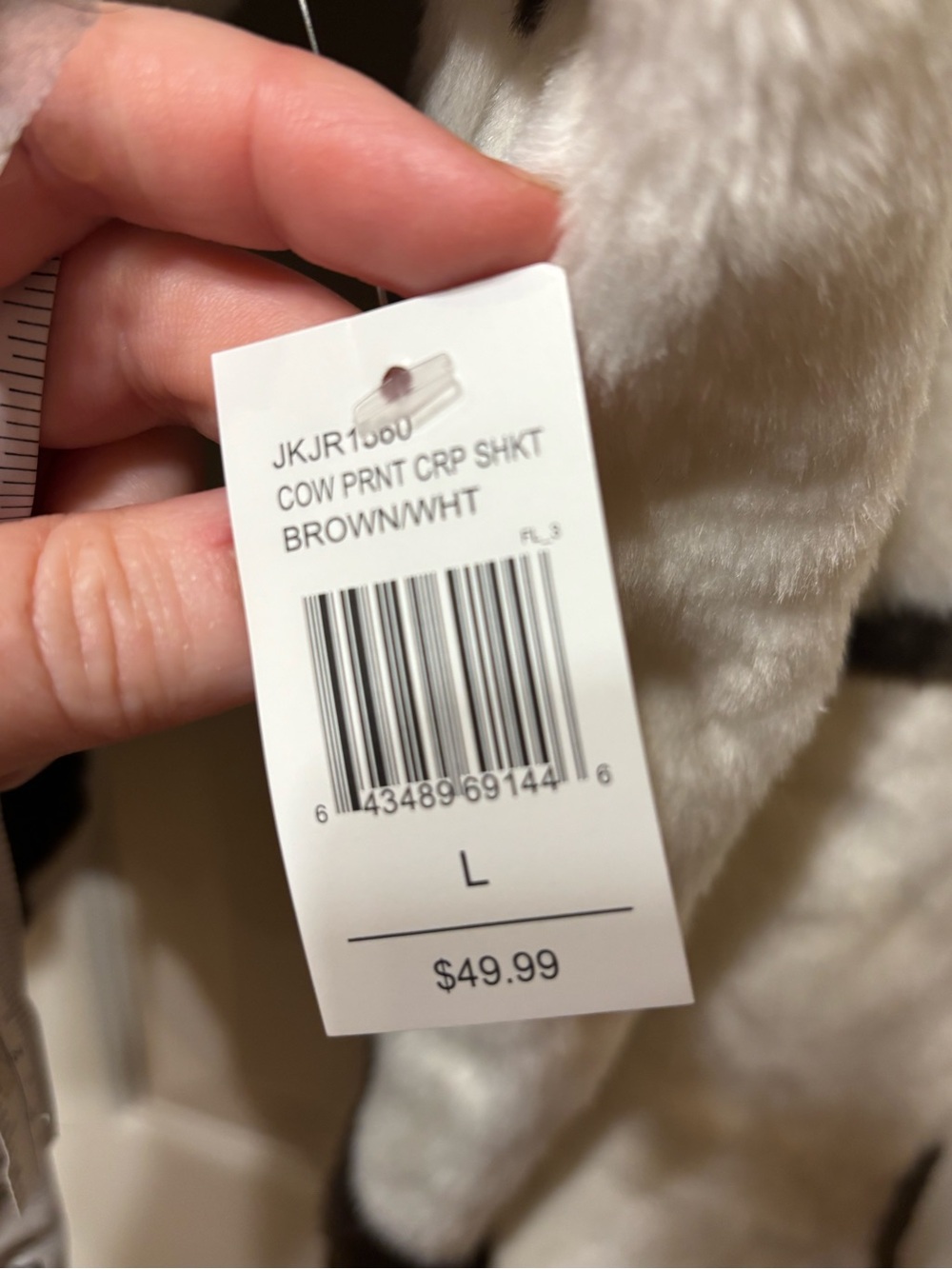 Ashley By 26 International Large Cream and Brown Faux Fur Cow-Print Pea Coat NWT - Picture 5 of 5